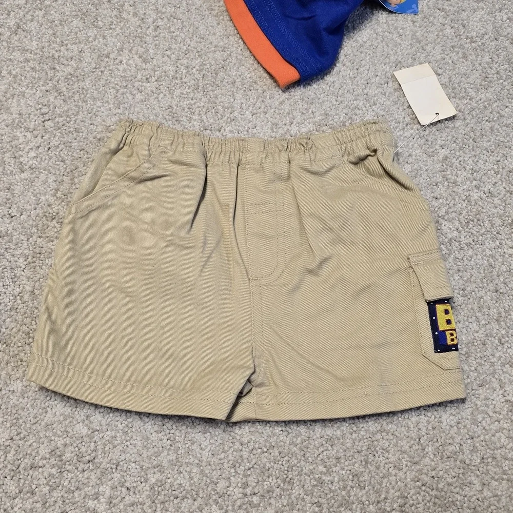 Vintage Bob the Builder Toddler Outfit Set Shirt & Shorts Blue Khaki‎ 6–9Mos NWT